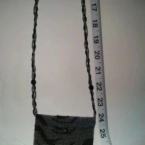 Vintage Zebra Print Full Beaded Evening Crossbody Fringe Small Bag - Picture 6 of 9